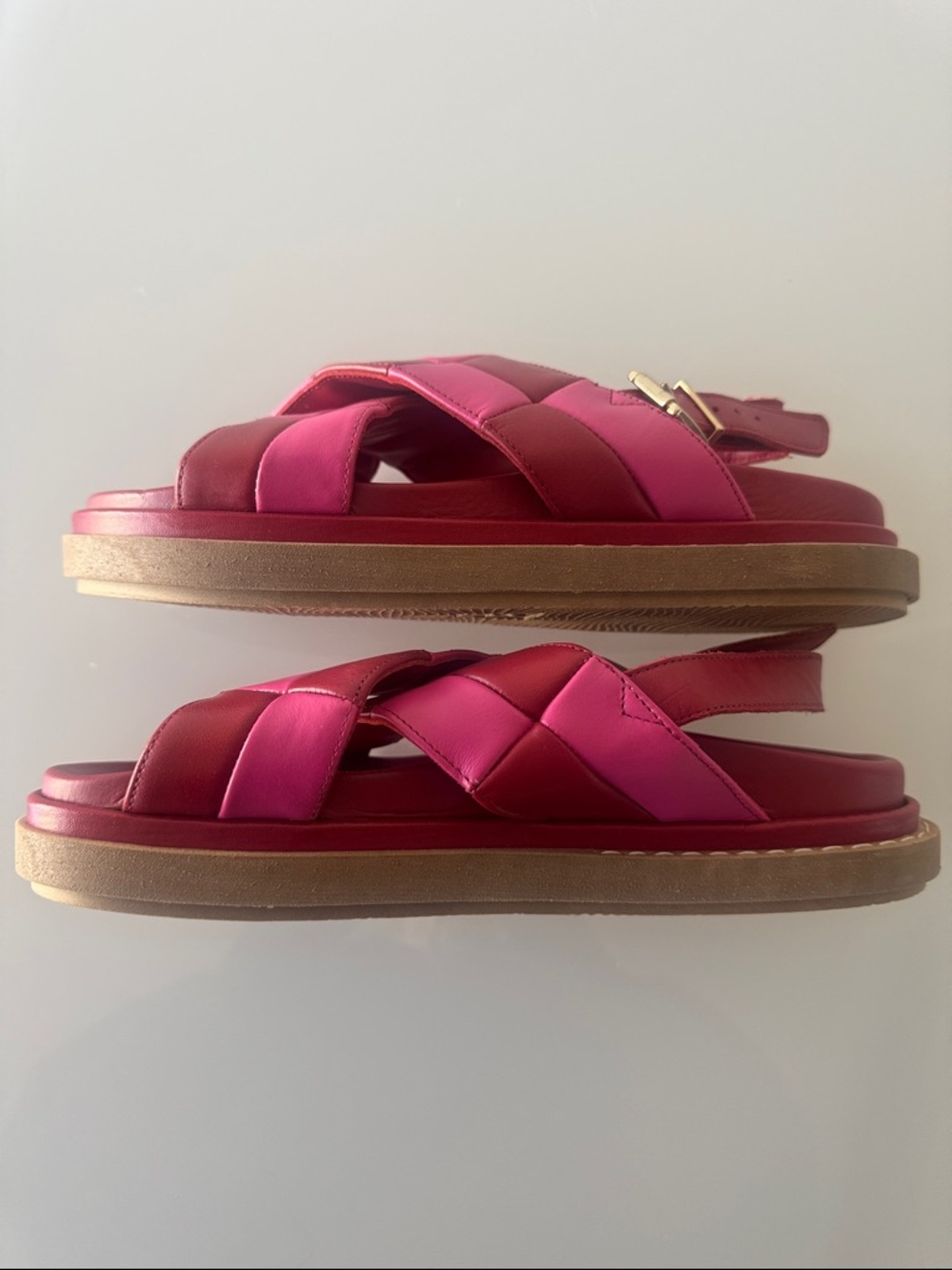 ALOHAS Marshmallow Scacchi Sandal Lipstick Red Magenta Size EU 39 - Picture 7 of 12